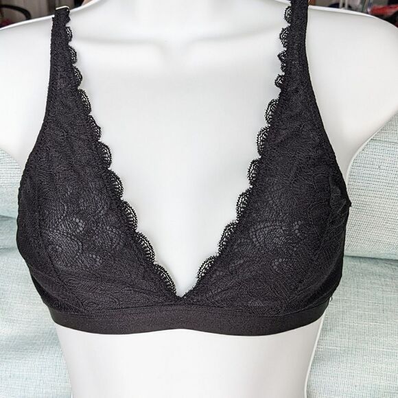 MIIYU Lace Bralette Wireless Black Small C050 - Picture 2 of 9